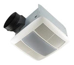 Broan-Nutone QTXEN080FLT Fan/Light, White Grille, 42W Fluorescent Light, 4W Night Light, 80 CFM, Title 24 Compliant, Energy Star® Qualified.