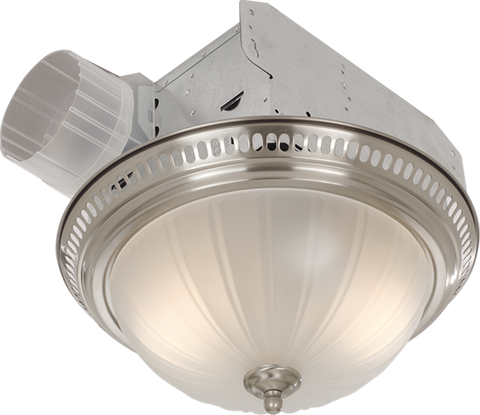 Broan-Nutone 741SN Decorative Fan/Light, Satin Nickel, Glass Globe, 70 CFM.