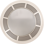 Broan-Nutone 750 Fan/Light/Night-Light, Round White Plastic Grille With Glass Lens, 100 CFM.