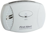 brk co605b first alert carbon monoxide detector 120v ac dc plug in w battery backup
