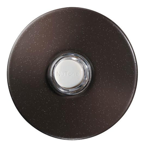 Broan-Nutone PB41LBR Door Chime Pushbutton, oil-rubbed bronze stucco — lighted